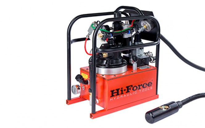 پمپ پنوماتیکی (بادی) هیدرولیکی 700 بار دو سرعته با شیر تنظیم فشار مدل HTWP-Range ساخت هایفورس انگلستان